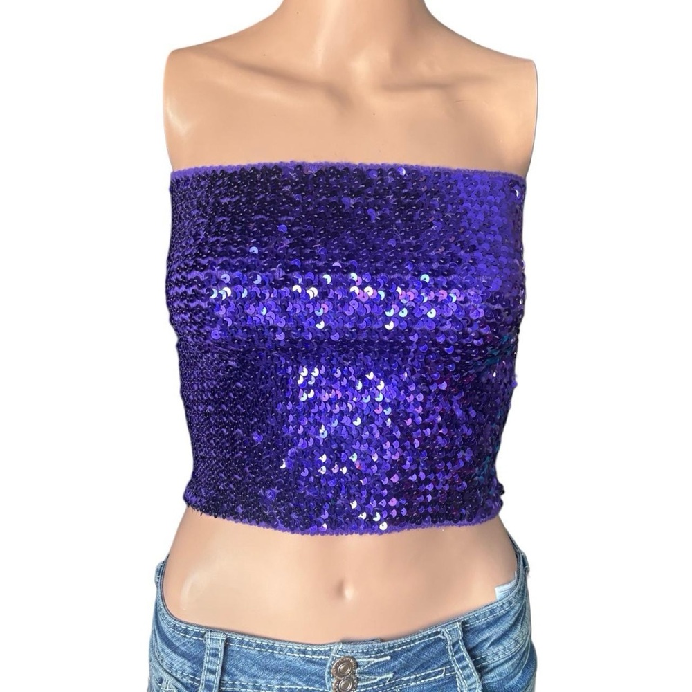 Purple Sequin Tube Top